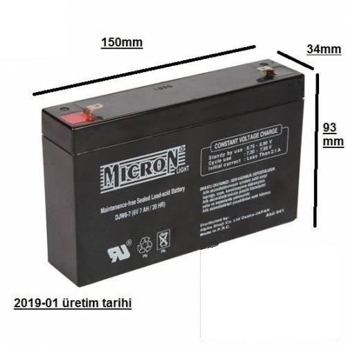 6V 7AH  MICRON KURU BAKIMSIZ AKÜ 2026 ÜRETİM TARİHLİ YENİ ÜRÜN