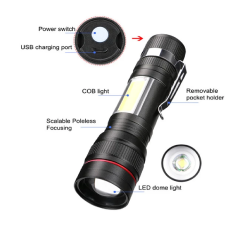 Micron T6 Şarjlı El Feneri Seti  (çakmak şarjı,anahtarlık,düdük,karabina)