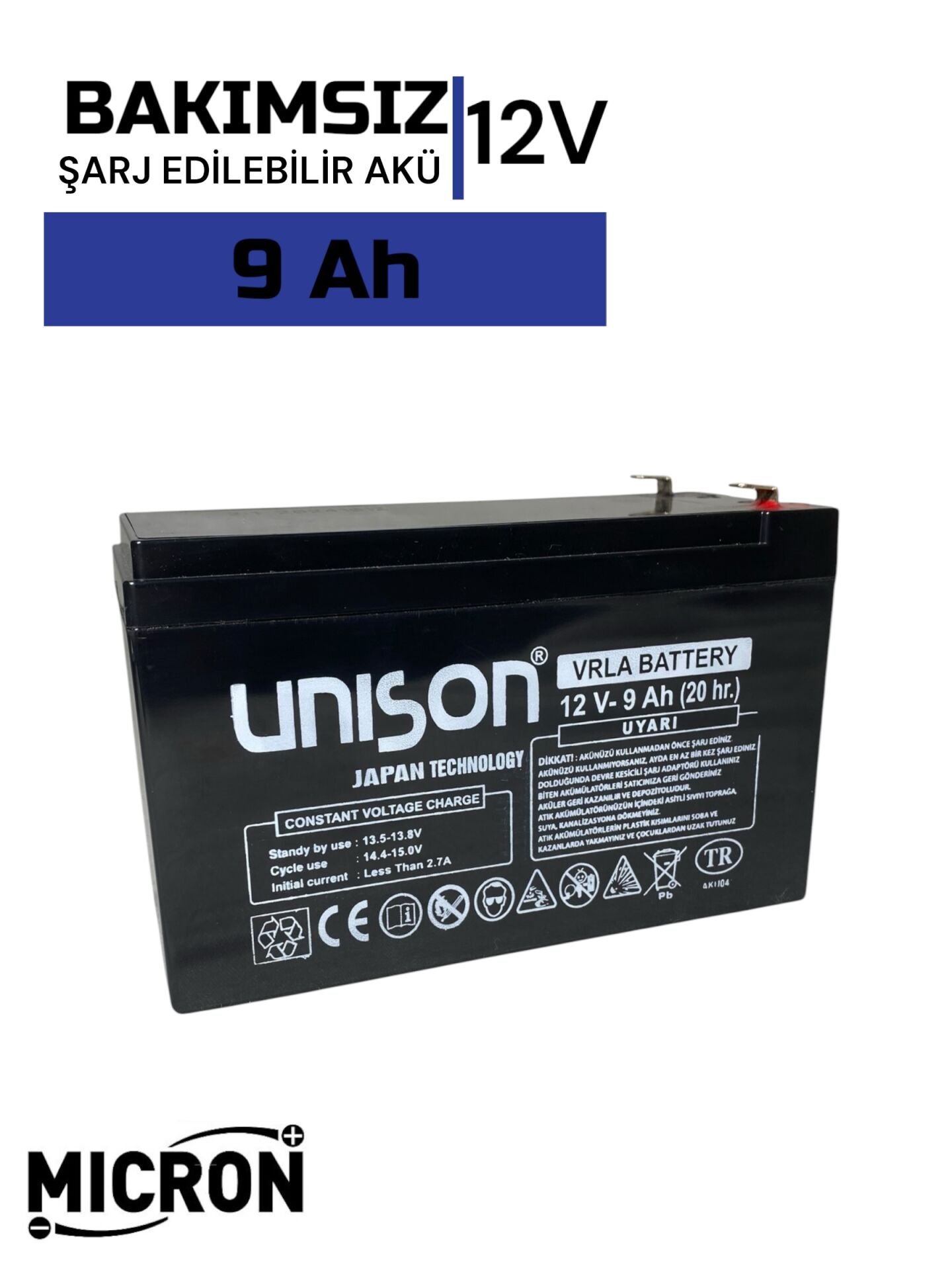 12V 9 AH UNISON  AKÜ