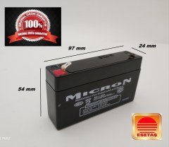 6V 1.3 AH  MICRON  AKÜ