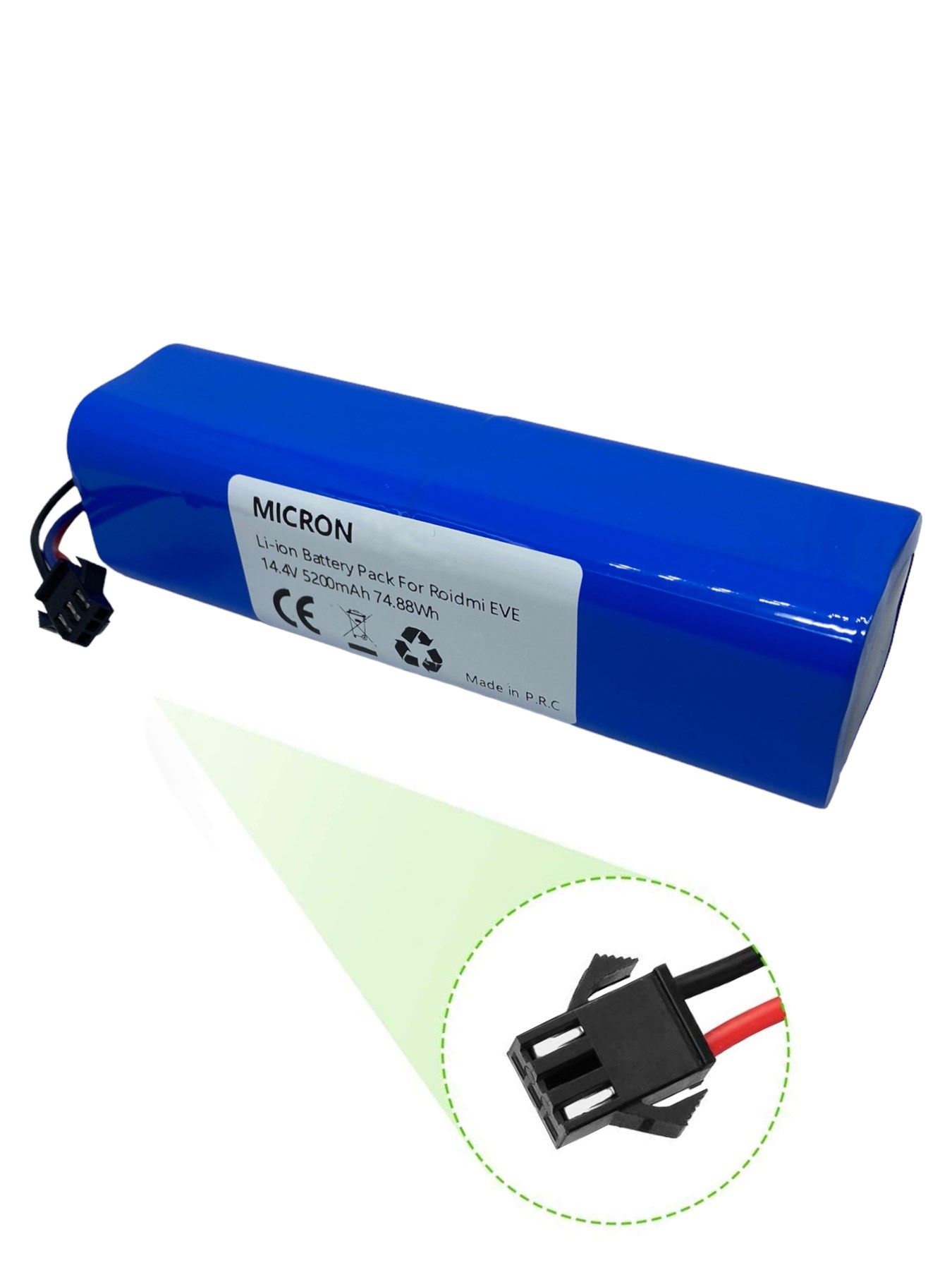 Roidmi Eve / Eve Plus Uyumlu Robot Süpürge Batarya 14.4v 5200 Mah Li-ion Pil Batarya