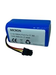 360 Robot S5, S7, S9 elektrikli süpürge robotları için pil 14.4V 2600mAh 37.4Wh