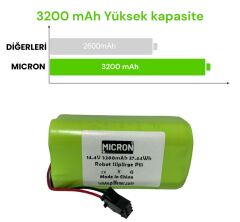 14.4 V 3200 Mah Yüksek Kapasiteli Robot Süpürge Bataryası (Pili) - Yüksek Performans
