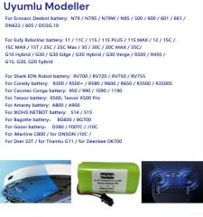 14.4 V 3200 Mah Yüksek Kapasiteli Robot Süpürge Bataryası (Pili) - Yüksek Performans
