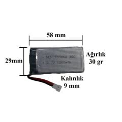 Drone Lityum Polimer Pil 3.7V 1200 mAh