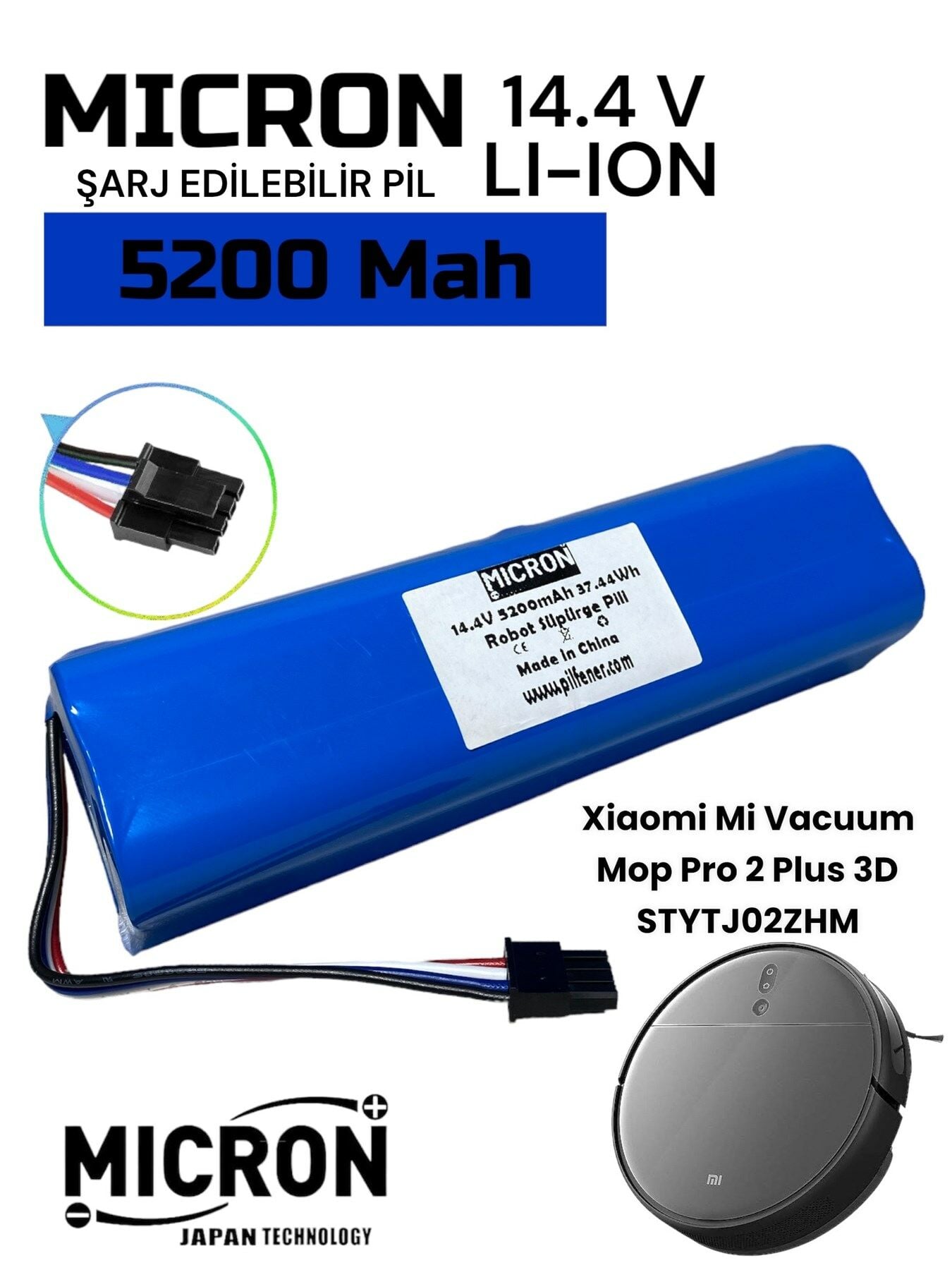 Xiaomi Mi Vacuum Mop Pro2 Plus 3d STYTJ02ZHM Akıllı Robot Süpürge Bataryası 14.4v 5200mah Pil