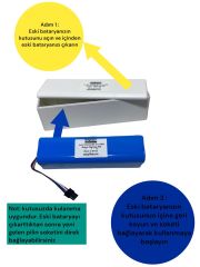 Xiaomi Mi Vacuum Mop 2in1 Xiaomi 1C STYTJ01ZHM Robot Süpürge Pili 14.4v 5200mah  Yüksek Kapasite.