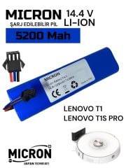 Lenovo T1 / T1S Pro Akıllı Robot Süpürge Bataryası 14.4v 5200mah Pil Orijinal Kapasite Batarya