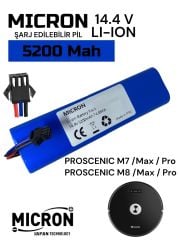 Proscenic M7 Pro , M8  Akıllı Robot Süpürge Bataryası 14.4v 5200mah Pil