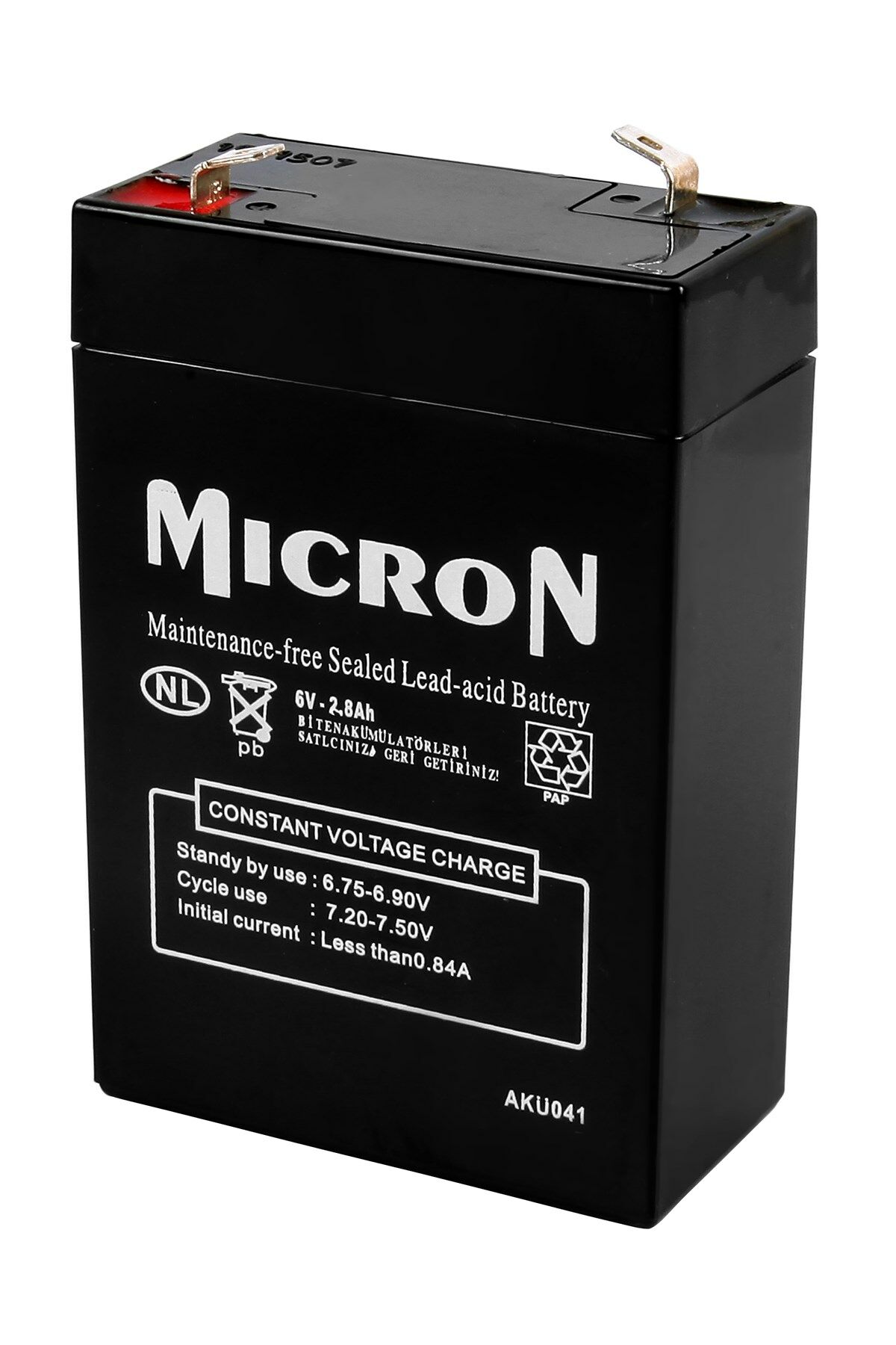 6V 2.8 AH KURU AKÜ MICRON MARKA