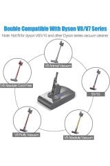Dyson V8 Süpürge Bataryası 4000 Mah Li-ion Muadil Batarya Yüksek Kapasite Yüksek Performans