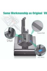 Dyson V8 Süpürge Bataryası 4000 Mah Li-ion Muadil Batarya Yüksek Kapasite Yüksek Performans