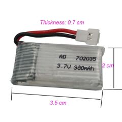 3.7V Lipo Pil 380 mAh 25C Syma X5 X5C H5C X5SC X5A RC Battary, Pil