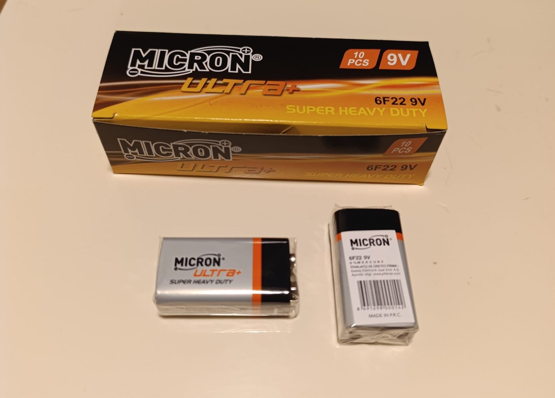 MICRON 9VOLT PİL  10 ADETLİK  BİR  PAKET PİL