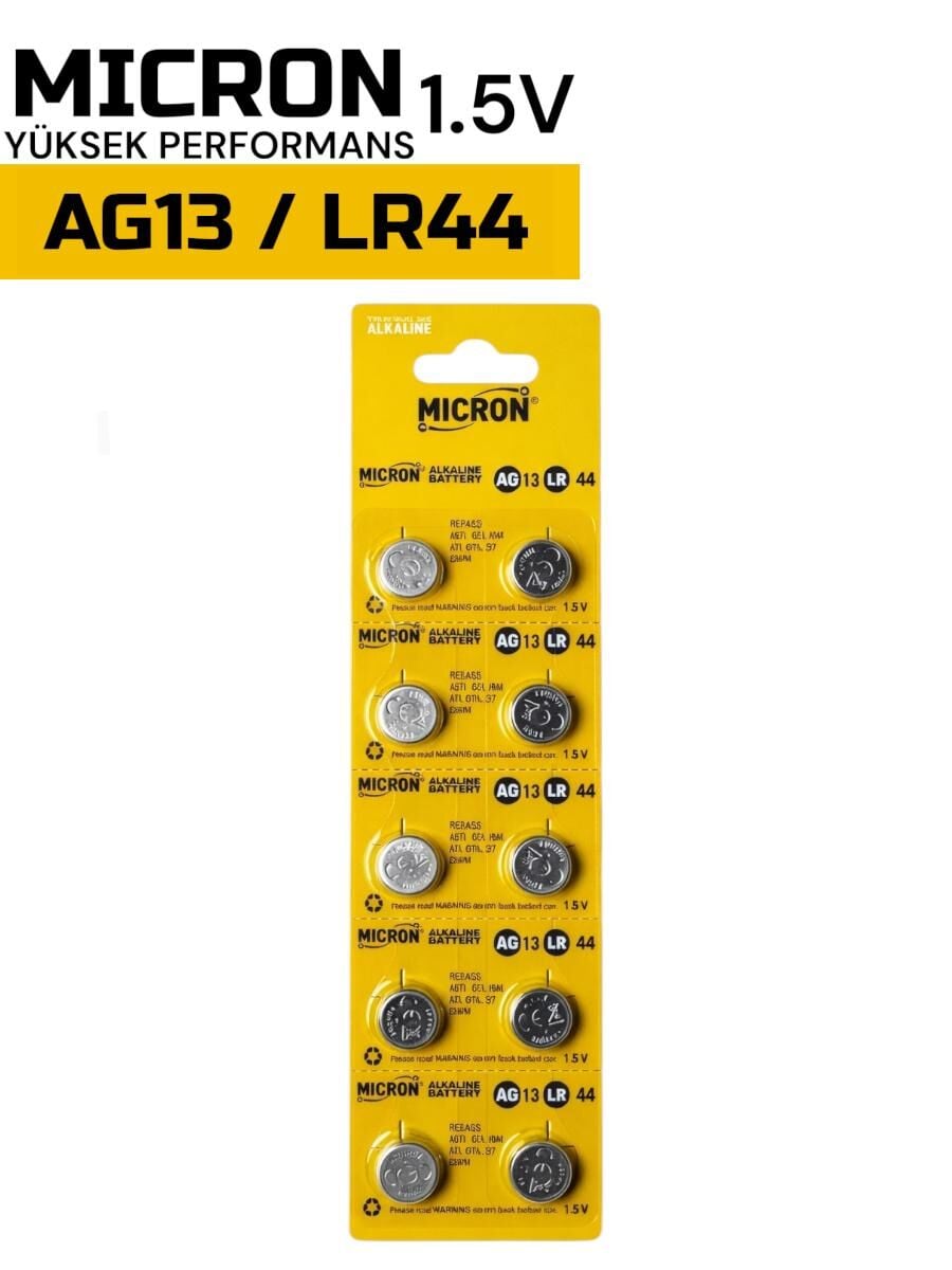 MICRON LR44 1,55Alkaline Pili 10'lu  Düğme Pil