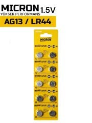 MICRON LR44 1,55Alkaline Pili 10'lu  Düğme Pil